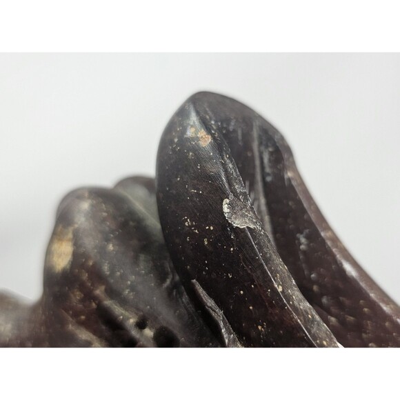 Vintage Chinese Hand Carved Soapstone Birds & Floral Motif Sculpture 8.5" Flaws - Picture 11 of 15